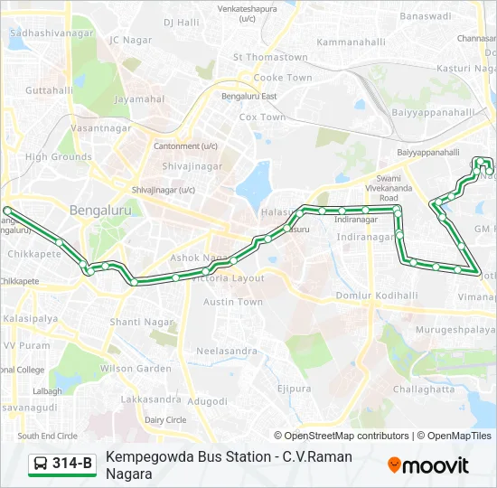 314-B Bus Line Map