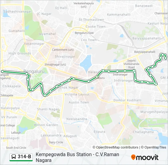 314-B Bus Line Map