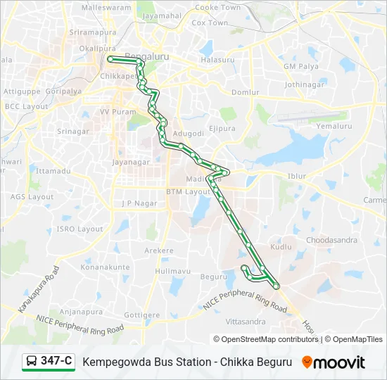 347-C Bus Line Map