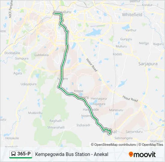 365-P Bus Line Map