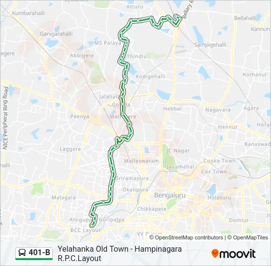 401-B Bus Line Map