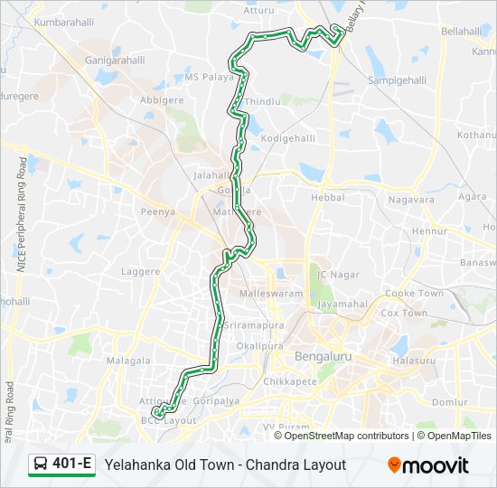 401-E Bus Line Map