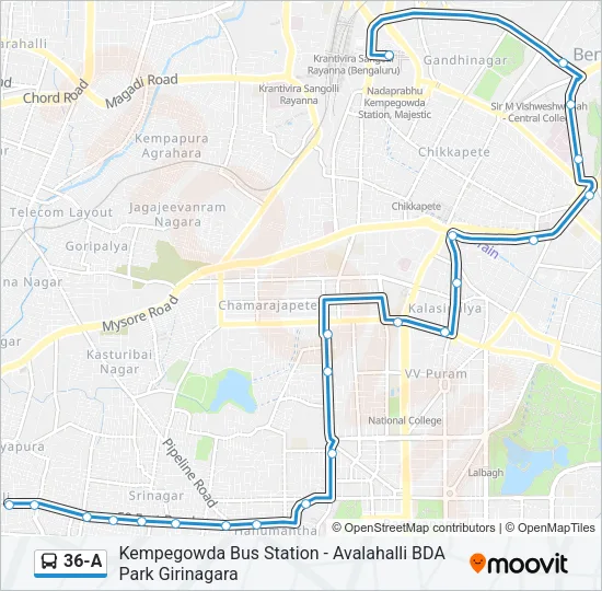 36-A Bus Line Map