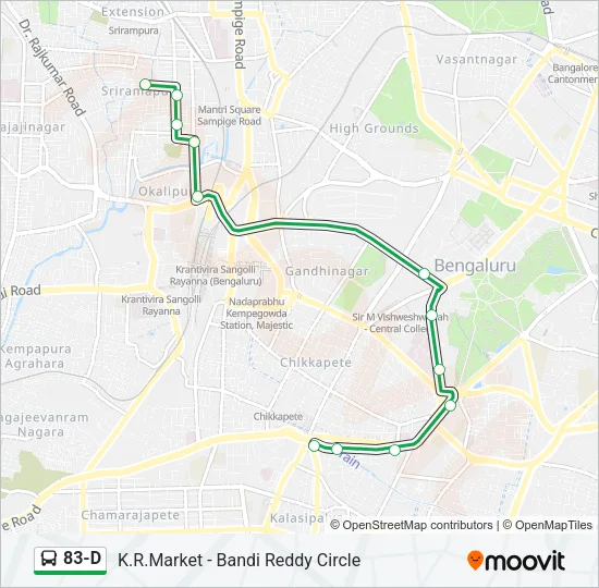 83-D Bus Line Map