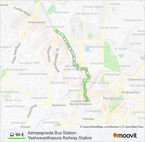 90-E bus Line Map