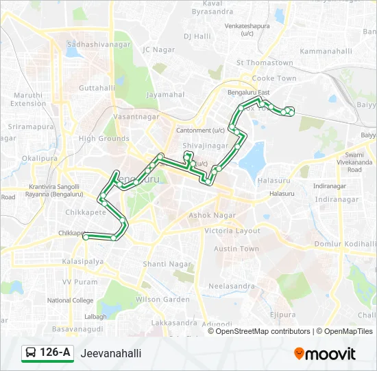 126-A Bus Line Map