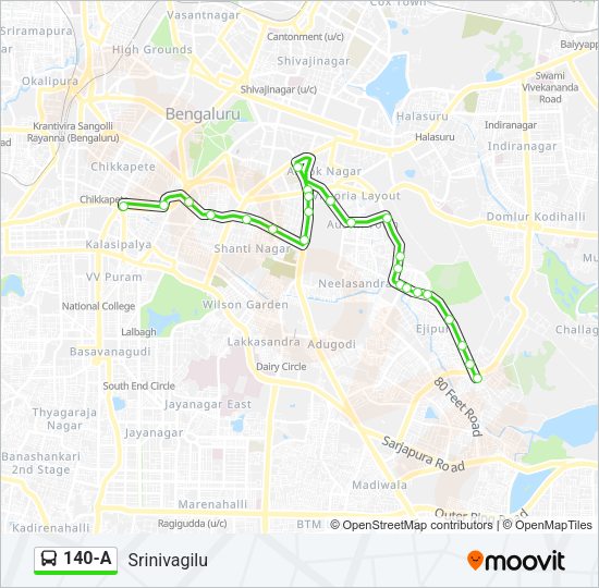 140-A Bus Line Map