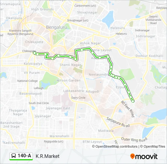 140-A Bus Line Map