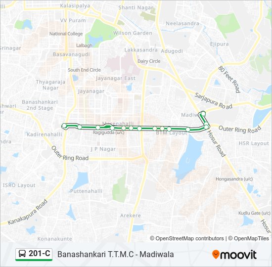 201c Route: Schedules, Stops & Maps - Banashankari T.T.M.C (Updated)