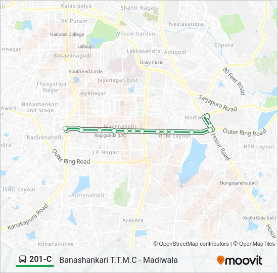 201-C Bus Line Map
