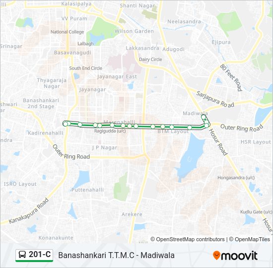 201-C Bus Line Map