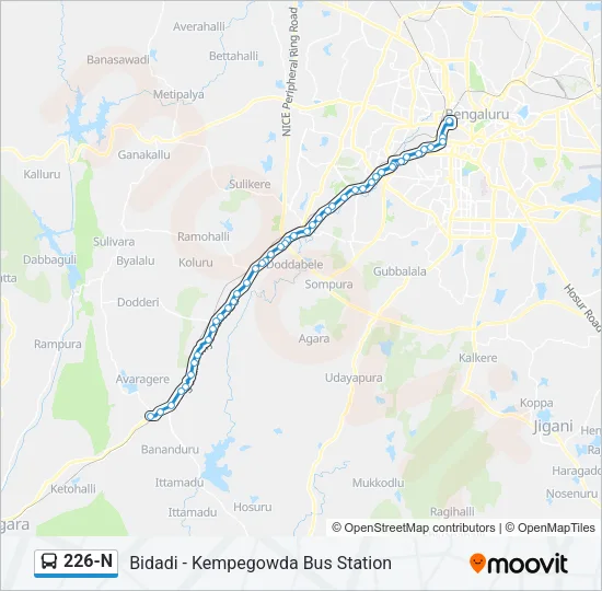 226-N Bus Line Map