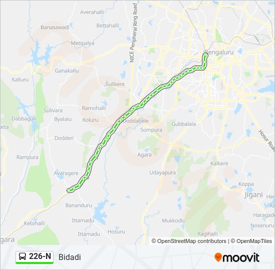 226-N bus Line Map