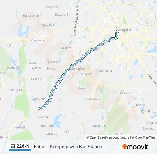 226-N Bus Line Map