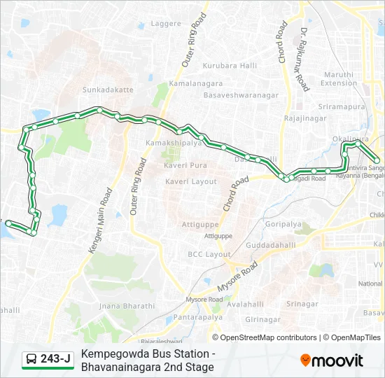 243-J Bus Line Map