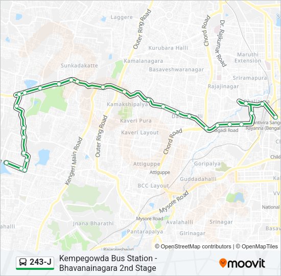 243-J Bus Line Map