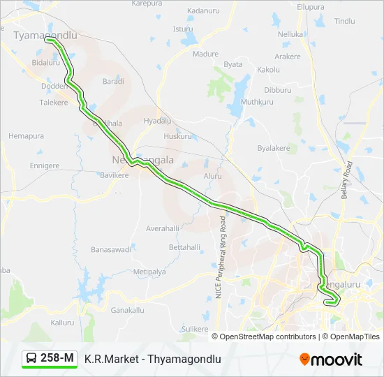 258-M Bus Line Map