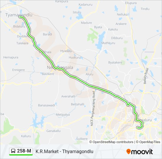 258-M Bus Line Map