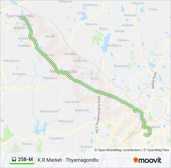 258-M Bus Line Map