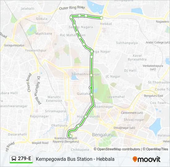279-E Bus Line Map