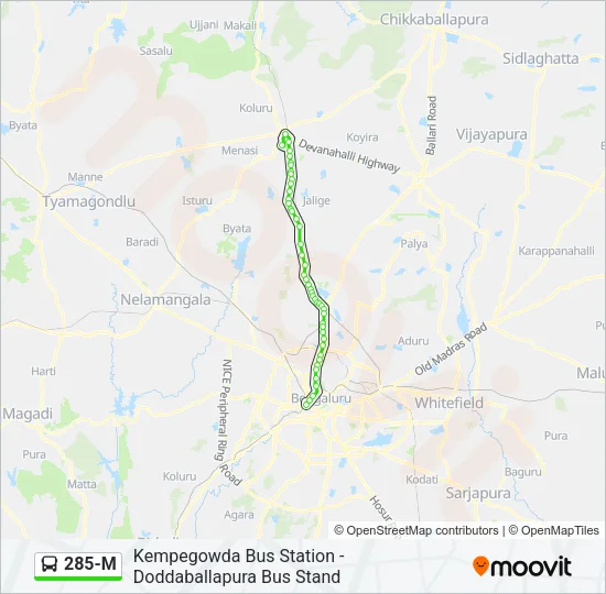 285-M Bus Line Map