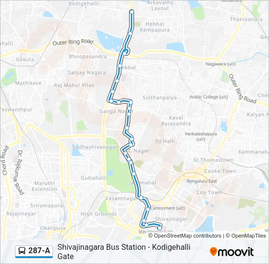 287-A Bus Line Map