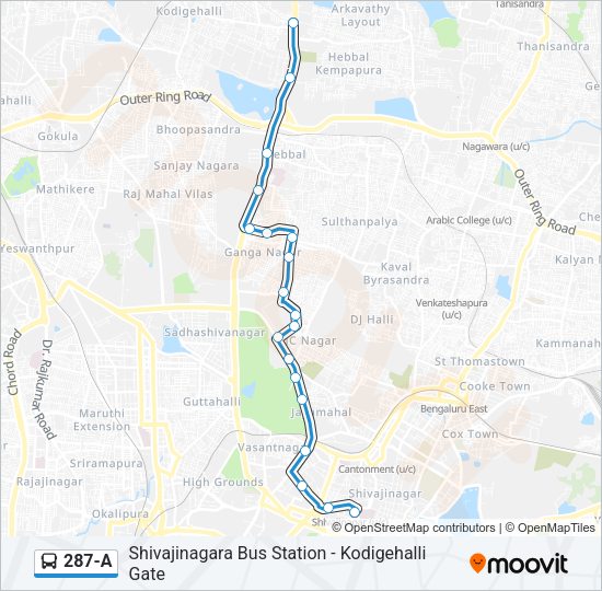 287-A Bus Line Map