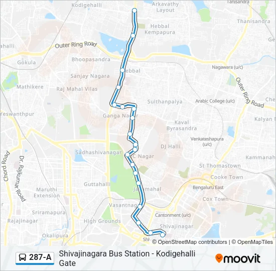287-A Bus Line Map
