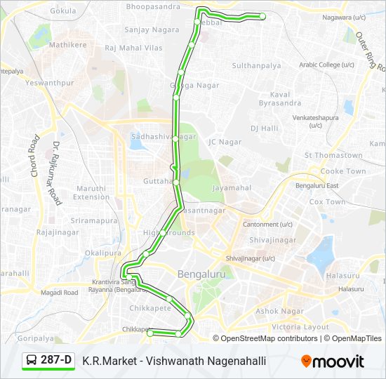 287-D Bus Line Map