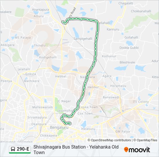 290-E Bus Line Map