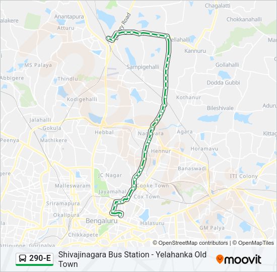 290-E Bus Line Map
