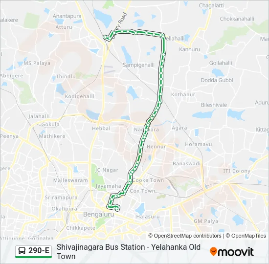 290-E Bus Line Map