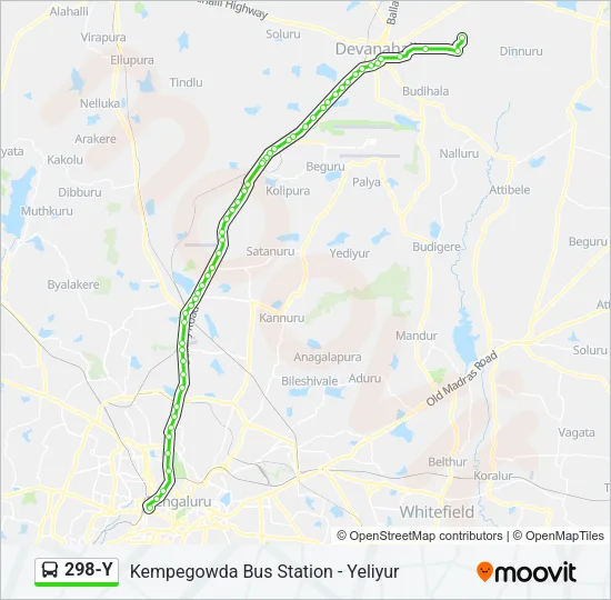 298-Y Bus Line Map