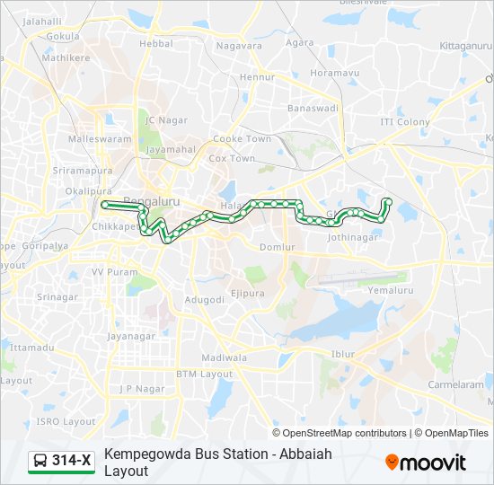 314-X bus Line Map