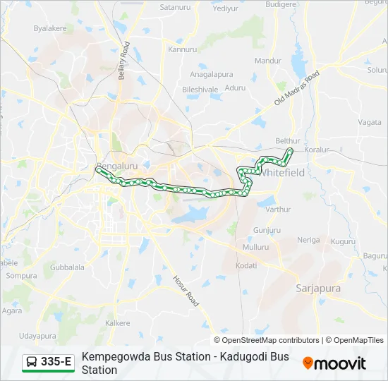 335-E Bus Line Map