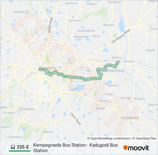 335-E Bus Line Map