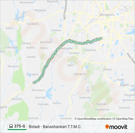 375-G Bus Line Map