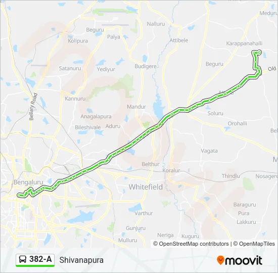 382-A Bus Line Map