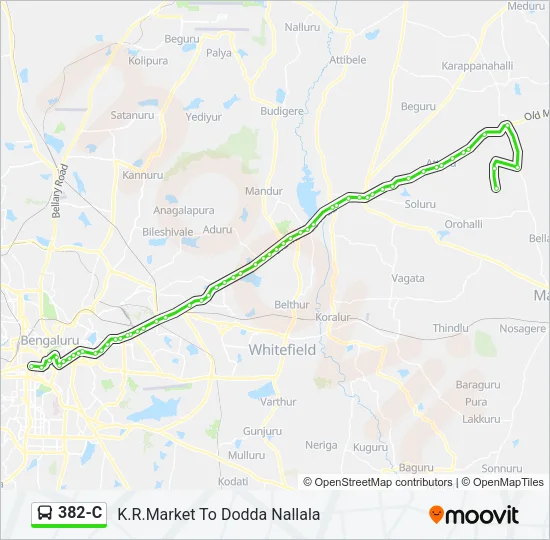 382-C Bus Line Map