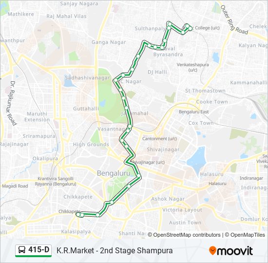 415-D bus Line Map