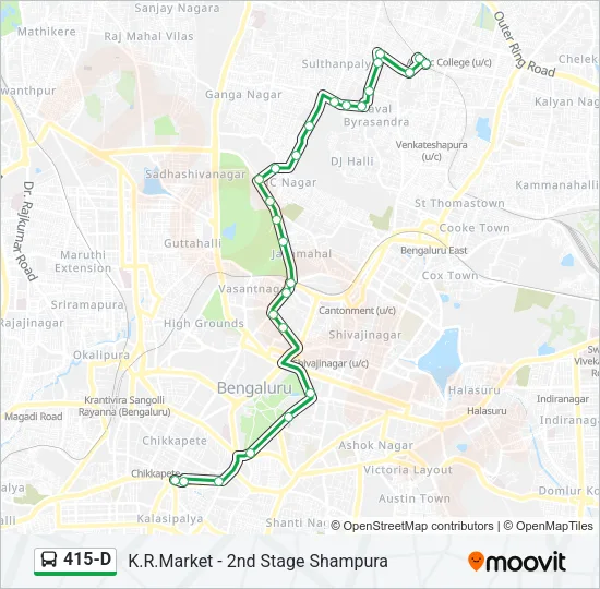 415-D Bus Line Map