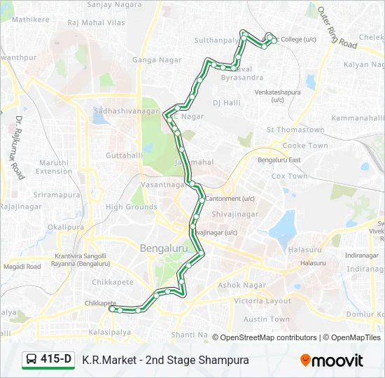415-D Bus Line Map