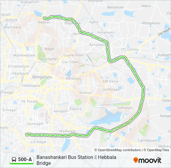 500-A Bus Line Map