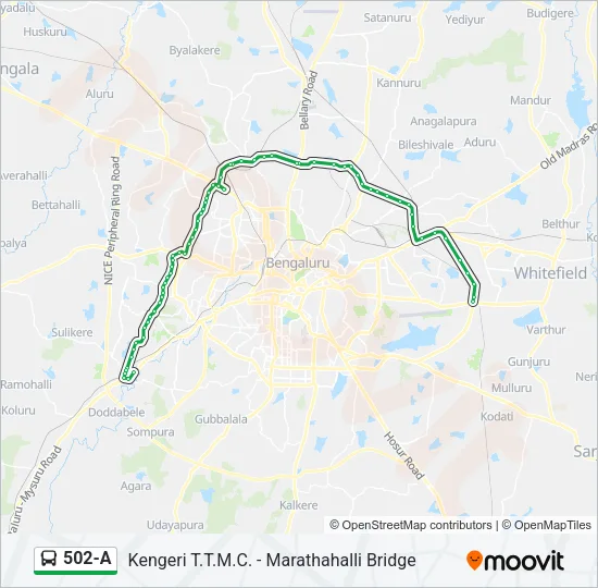 502-A Bus Line Map