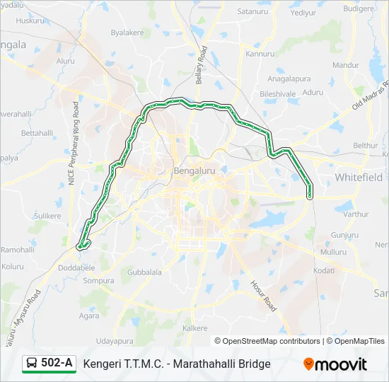 502-A Bus Line Map