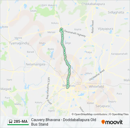 285-MA Bus Line Map