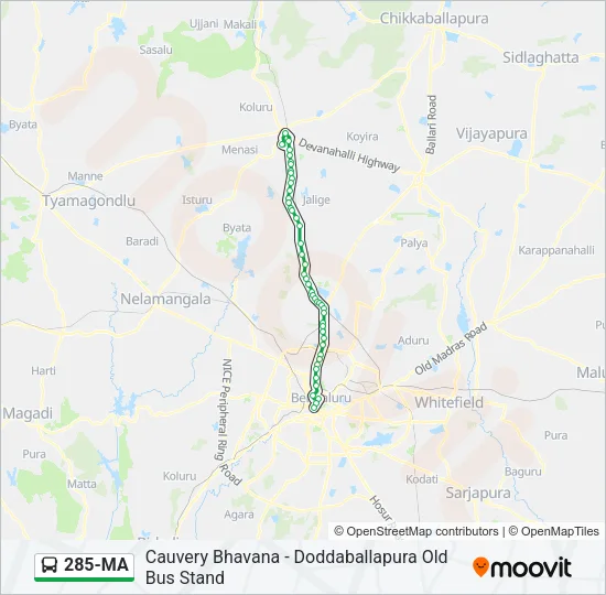 285-MA Bus Line Map
