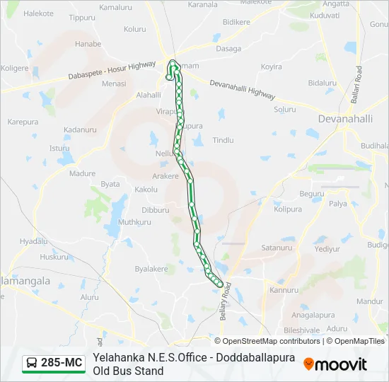 285-MC Bus Line Map