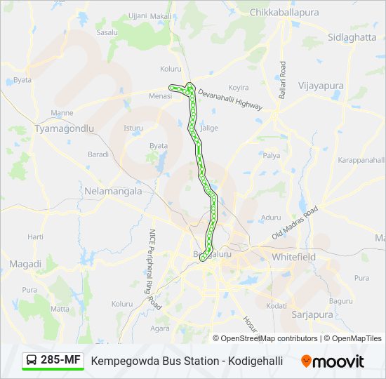 285-MF bus Line Map