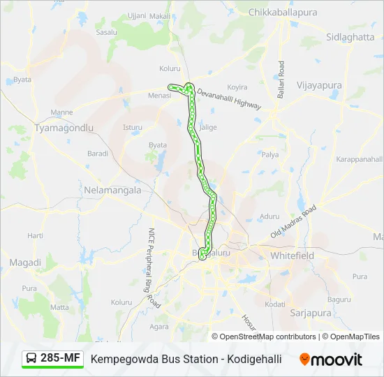 285-MF Bus Line Map